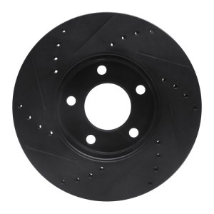 Ford Escape Brake Rotor (1) - Front Right - R1 Concepts - Drilled & Slotted - Black - `01-`07